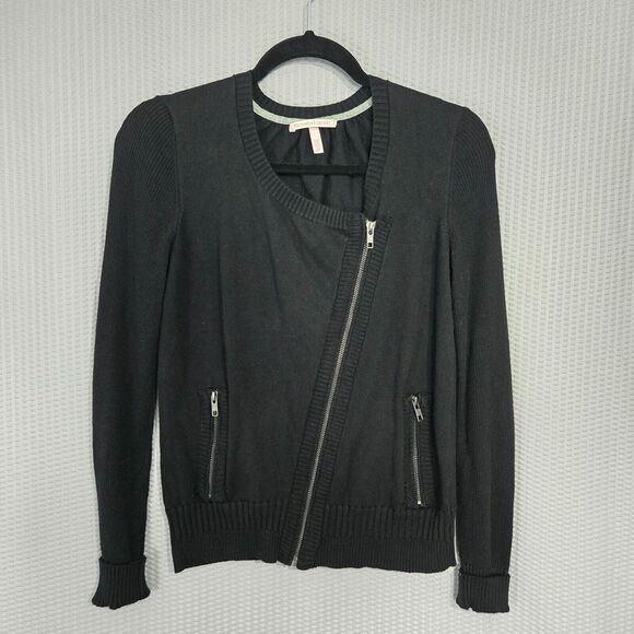 Victorias Secret Womens Black Asymmetrical Full Zip Jacket Size S/P Essential - Picture 1 of 6